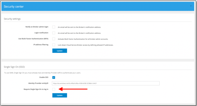 Security center with frame 